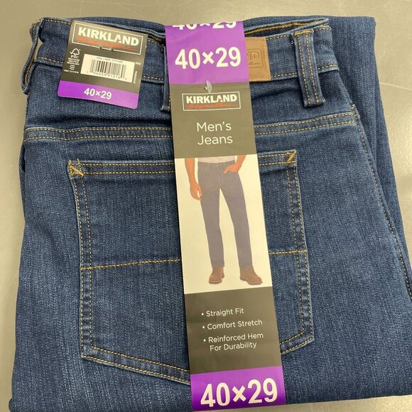 NEW Kirkland Men's Jeans 40x29 Straight Fit Comfort Stretch Durable - Picture 2 of 7